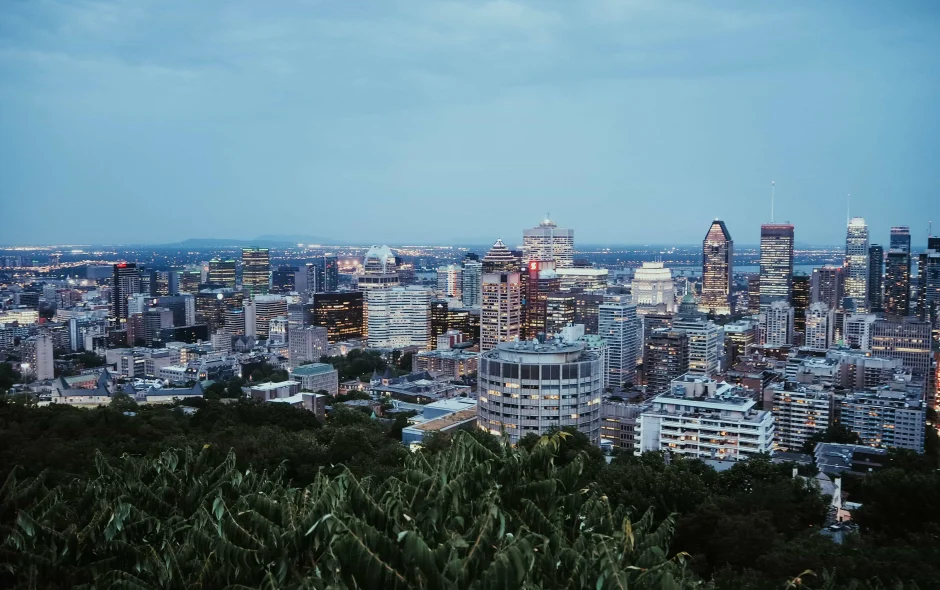 Vue panoramique du Mont-Royal à Montréal
